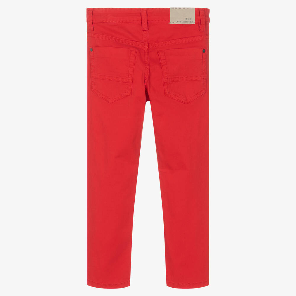 Mayoral-Boys Red Slim Fit Trousers | Childrensalon Outlet