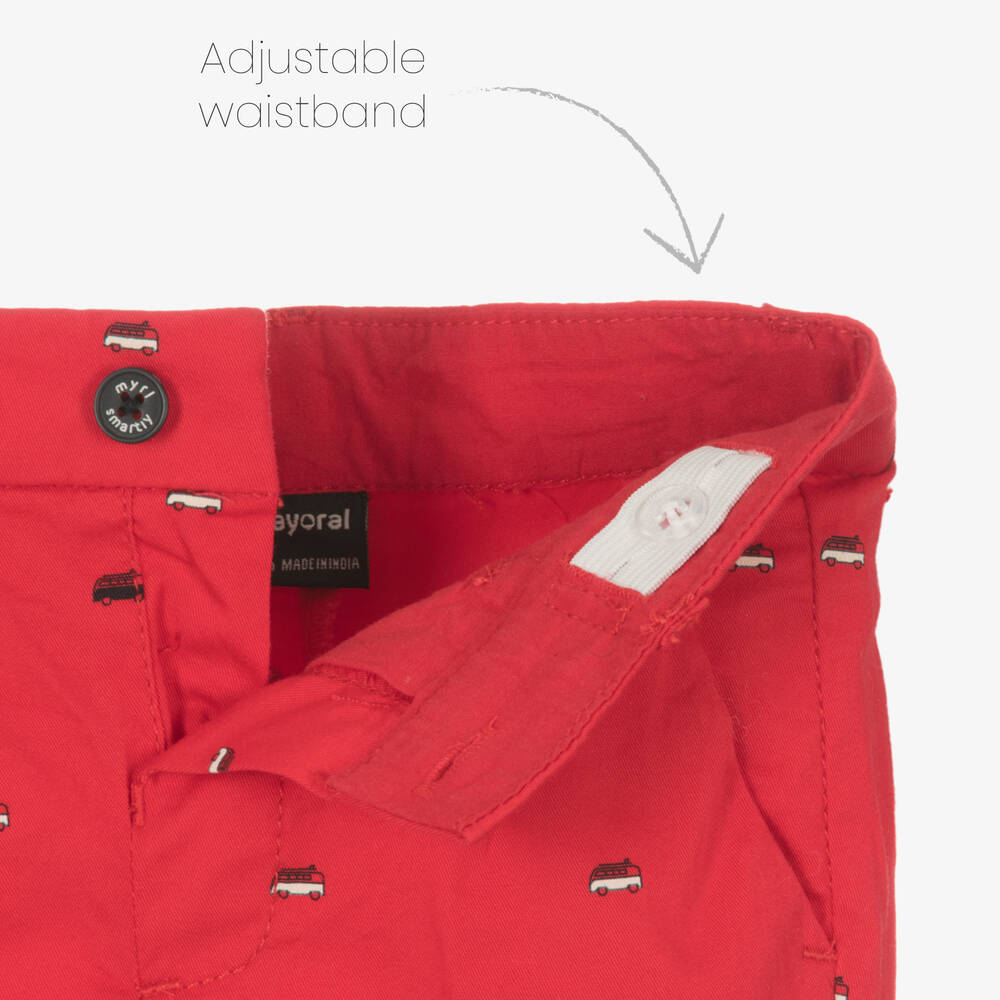 Mayoral-طقم شورت أطفال ولادي قطن لون أحمر وأبيض | Childrensalon Outlet