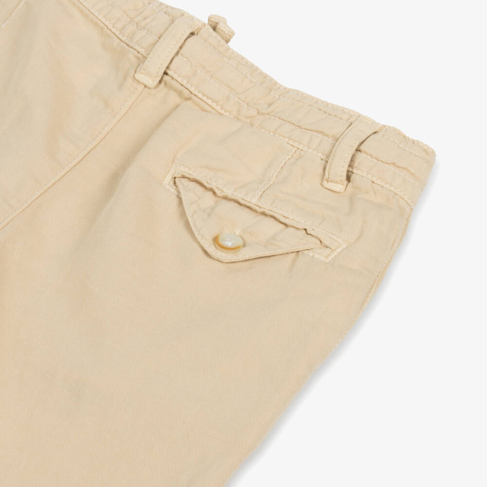 Mayoral-Boys Relaxed Beige Linen Trousers | Childrensalon Outlet