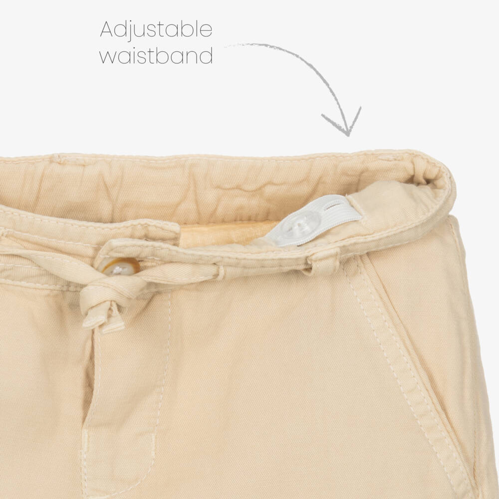 Mayoral-Boys Relaxed Beige Linen Trousers | Childrensalon Outlet