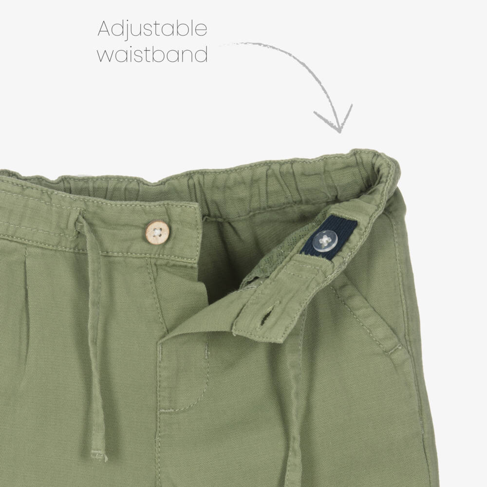 Mayoral-بنطلون كتان أخضر مريح للأولاد | Childrensalon Outlet