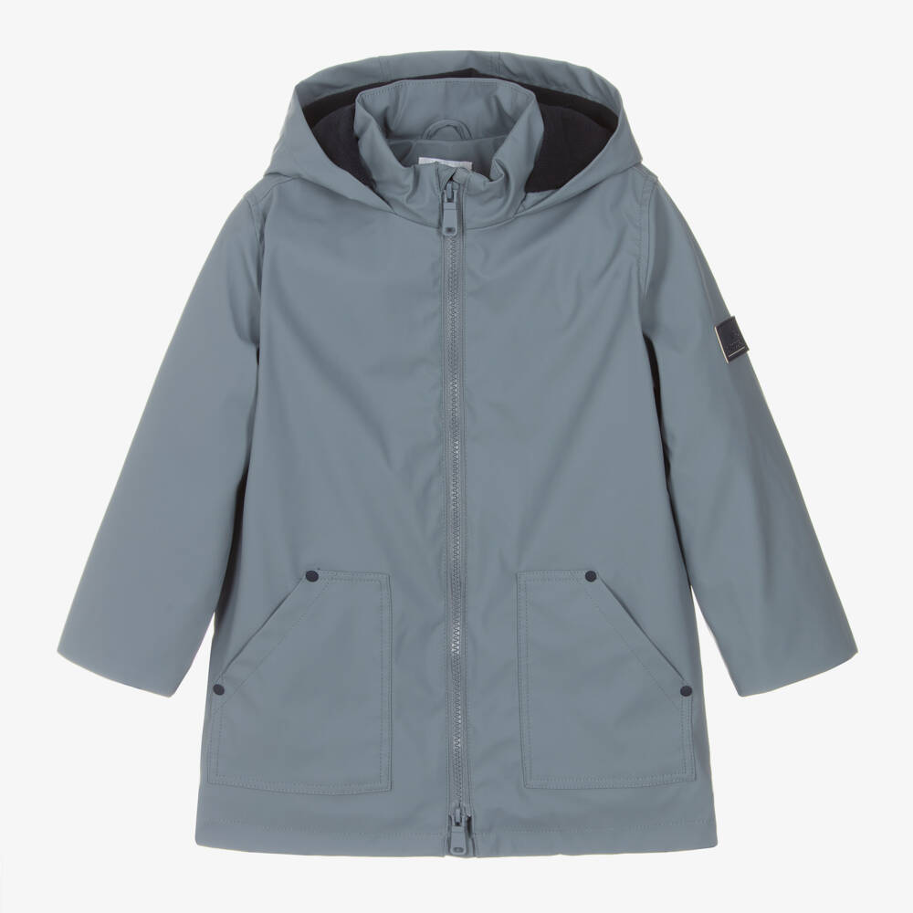 Mayoral-Boys Rubberised Blue Parka | Childrensalon Outlet