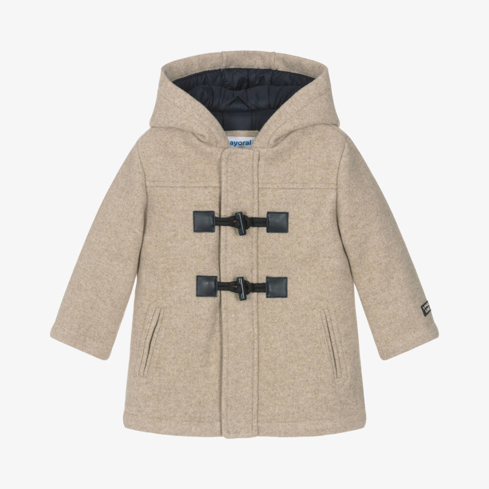 Mayoral-Boys Sand Hooded Duffle Jacket | Childrensalon Outlet