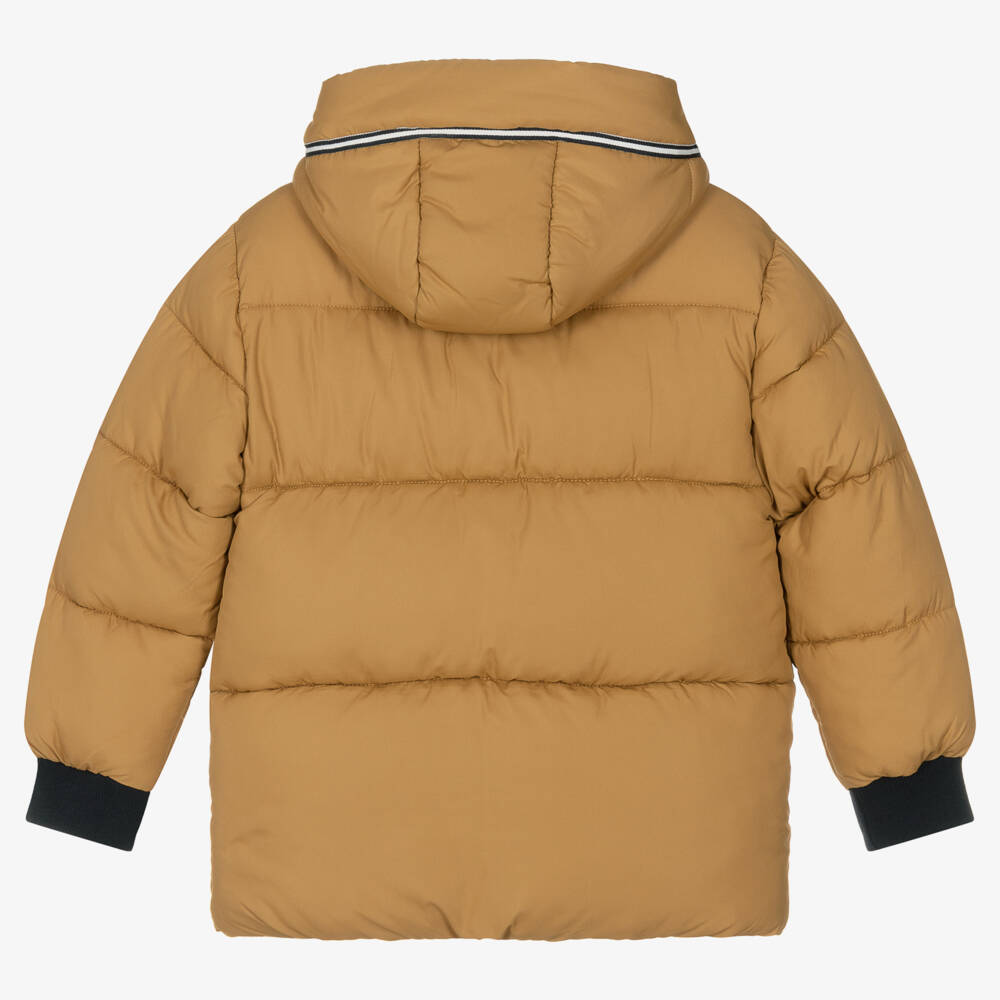Mayoral-Boys Sand Hooded Quilted Jacket | Childrensalon Outlet