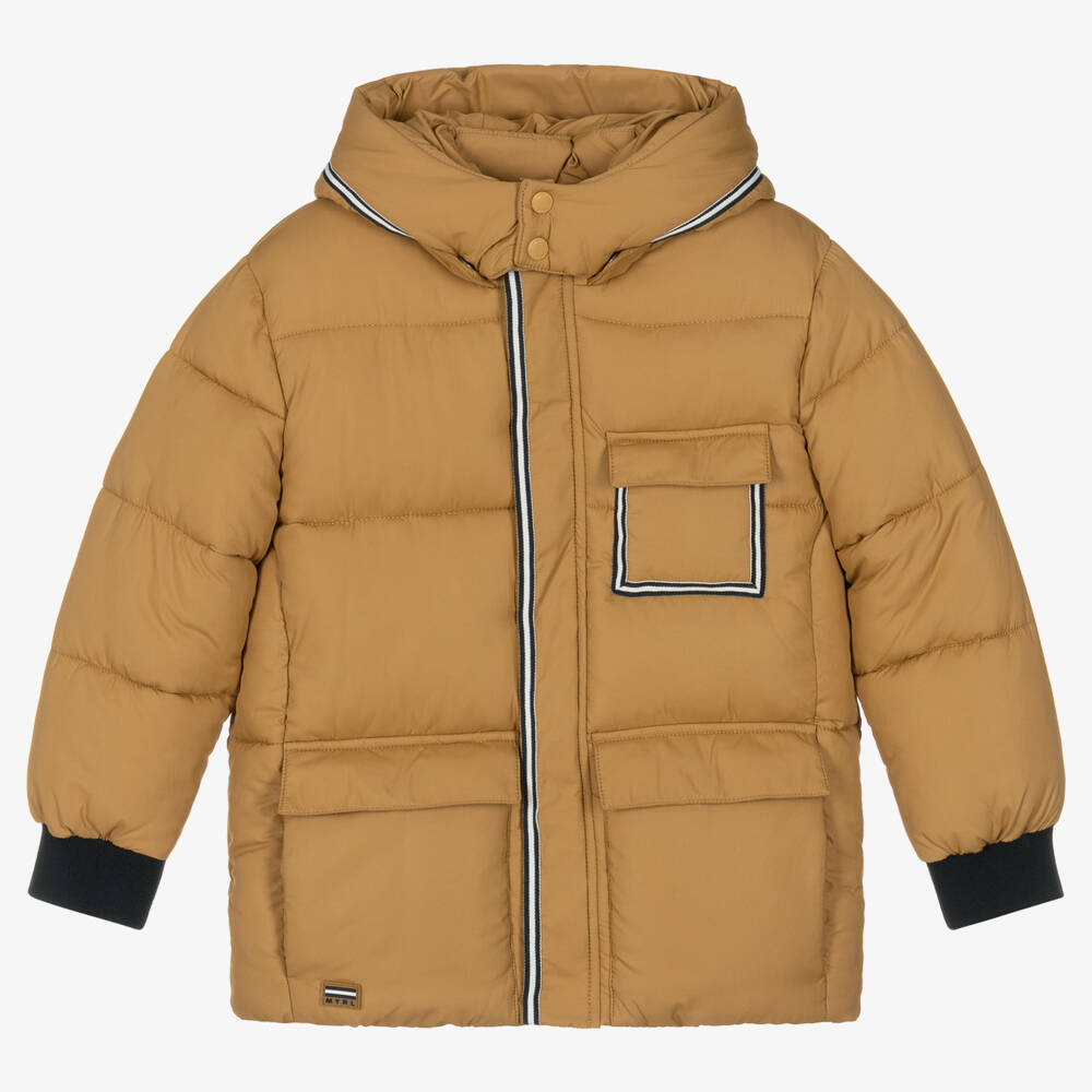 Mayoral-Boys Sand Hooded Quilted Jacket | Childrensalon Outlet