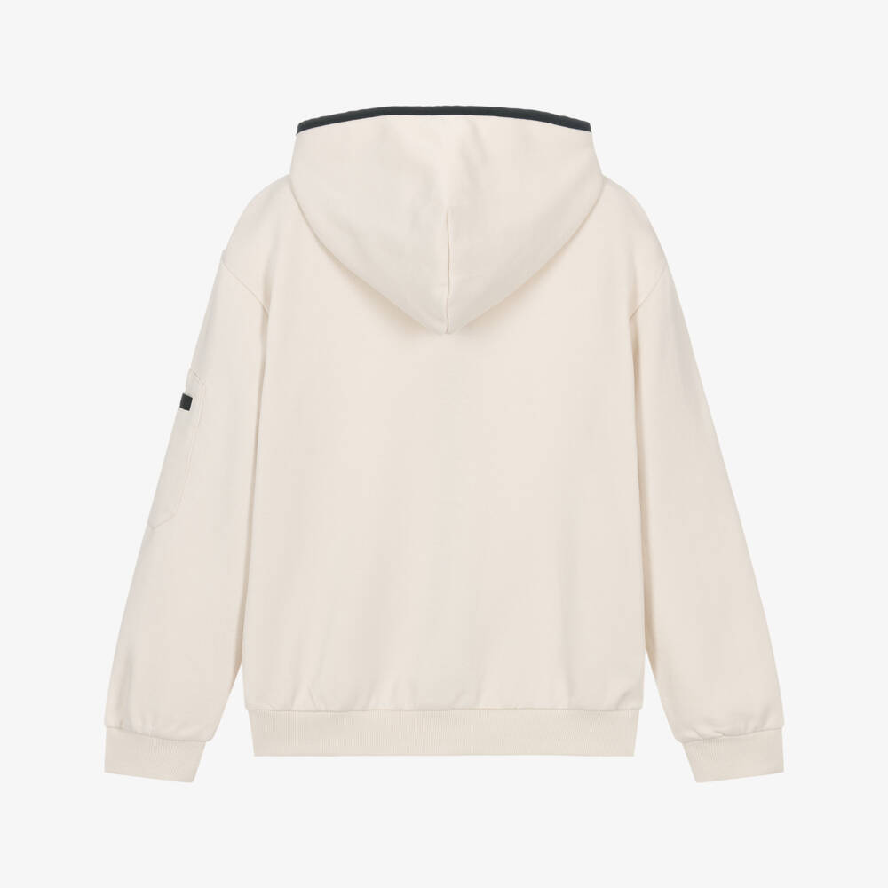 Mayoral Nukutavake-Boys Sand-Toned Cotton Hoodie | Childrensalon Outlet
