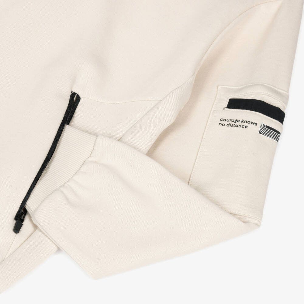 Mayoral Nukutavake-Boys Sand-Toned Cotton Hoodie | Childrensalon Outlet