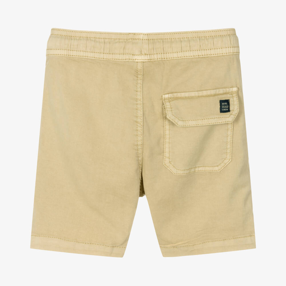 Mayoral-Boys Sand-Toned Cotton Pull-On Shorts | Childrensalon Outlet