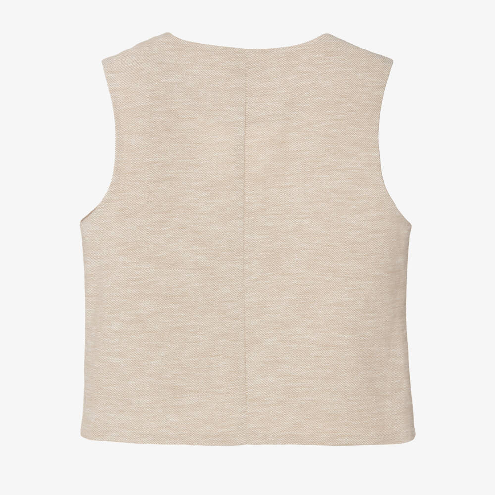 Mayoral-Boys Sand-Toned Linen & Cotton Vest | Childrensalon Outlet