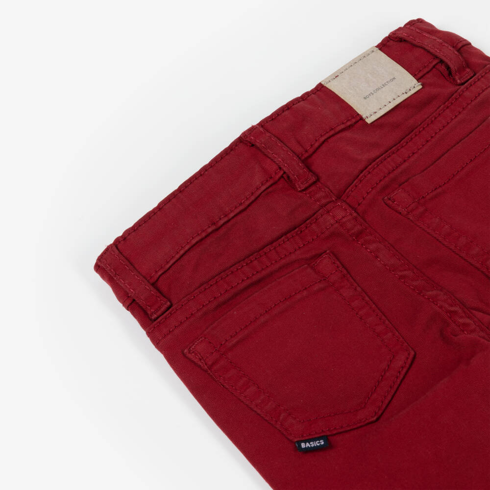 Mayoral-Boys Scarlet Tailored Cotton Trousers | Childrensalon Outlet