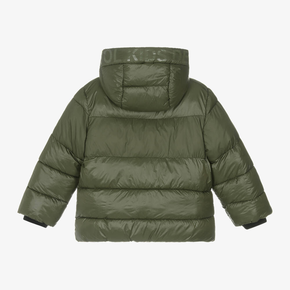 Mayoral-Boys Shiny Green Hooded Jacket | Childrensalon Outlet