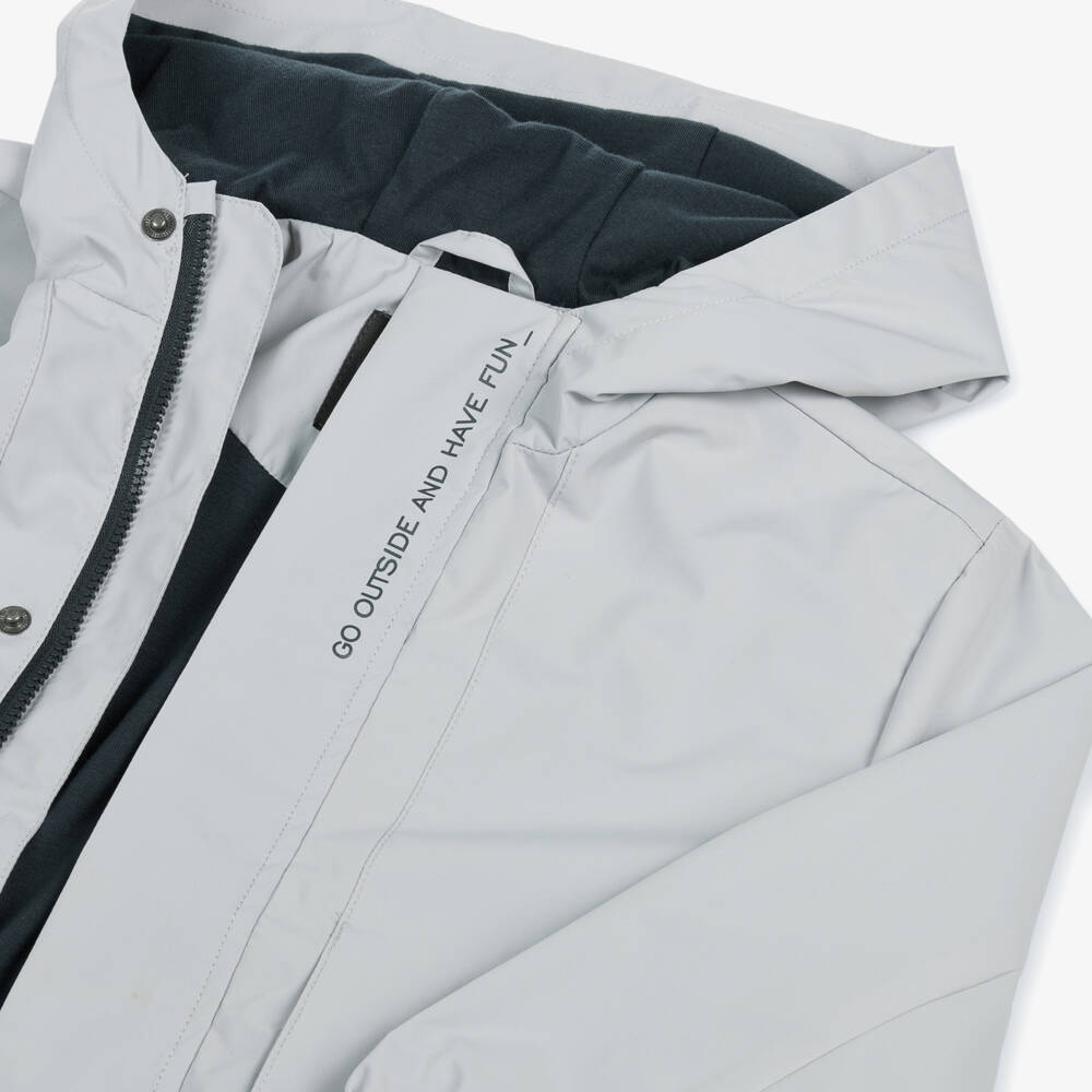 Mayoral-Boys Silky Grey Hooded Jacket | Childrensalon Outlet