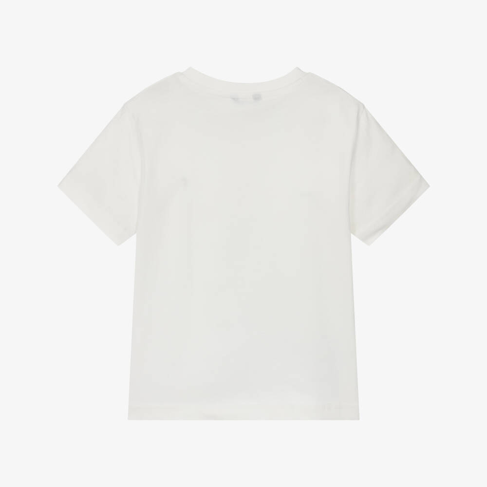 Mayoral-Boys Skateboarding Bear Ivory Tee | Childrensalon Outlet