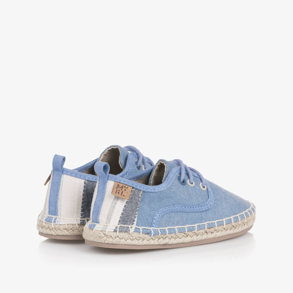 Mayoral-Boys Sky-Hue Lace-Up Canvas Shoes | Childrensalon Outlet