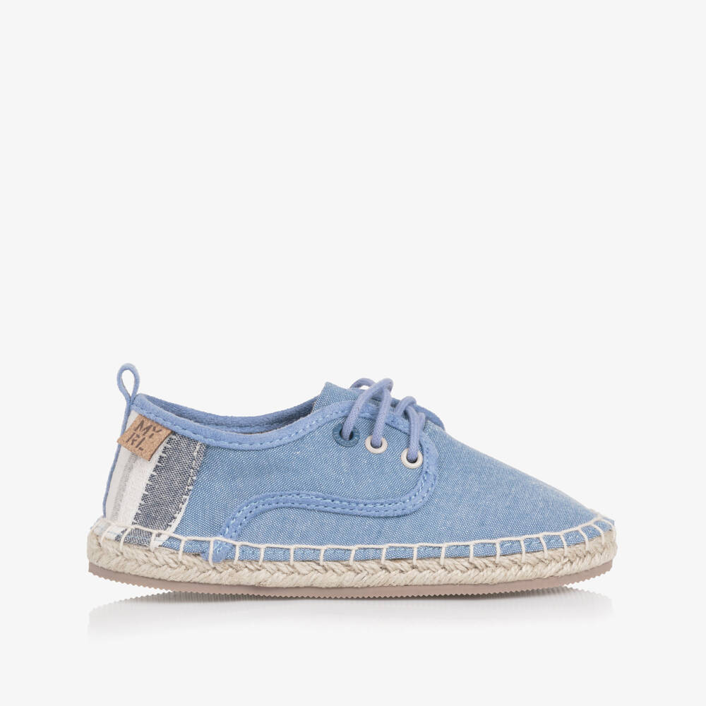 Mayoral-Boys Sky-Hue Lace-Up Canvas Shoes | Childrensalon Outlet