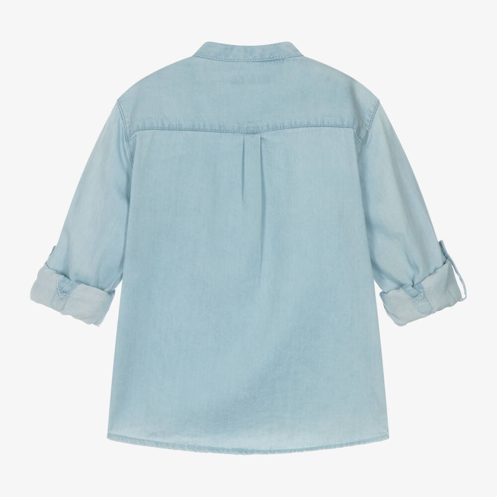 Mayoral-Рубашка из хлопкового шамбре небесного цвета для мальчиков | Childrensalon Outlet