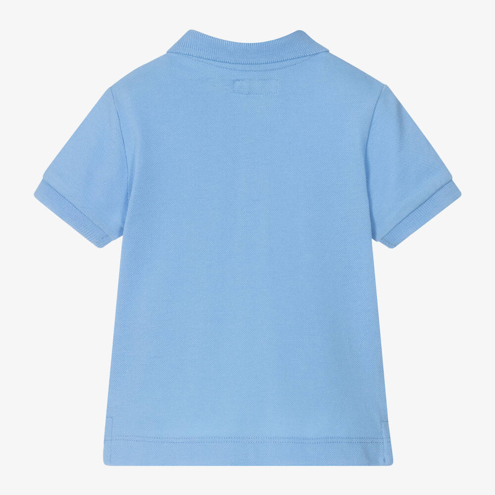 Mayoral-Boys Sky-Hued Cotton Polo Top | Childrensalon Outlet