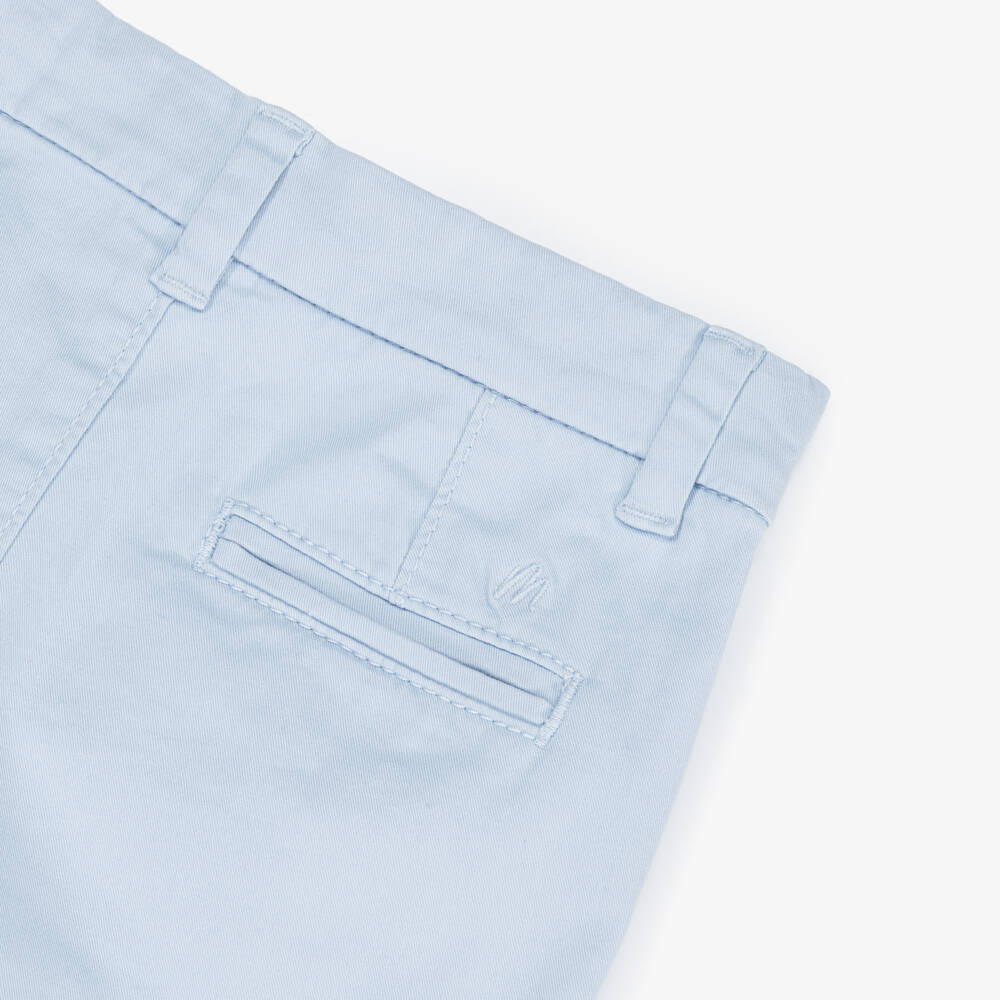 Mayoral-Boys Sky-Hued Cotton Twill Shorts | Childrensalon Outlet