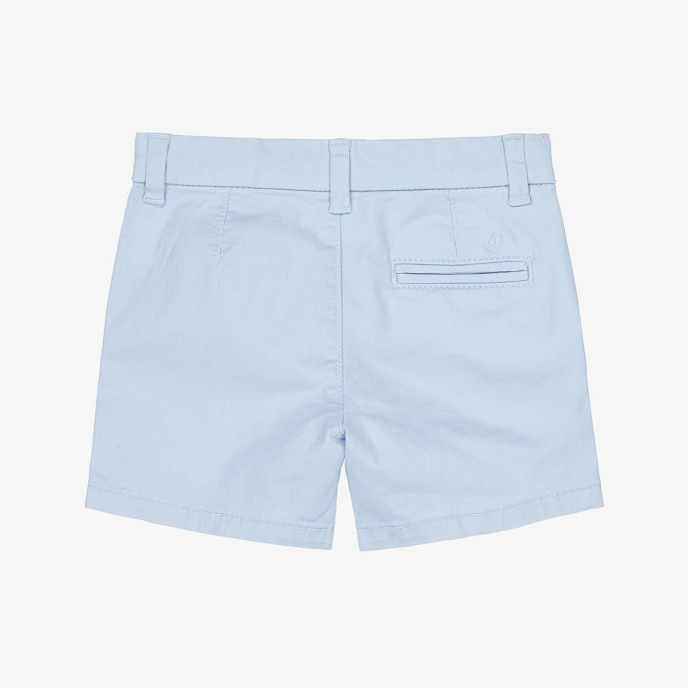 Mayoral-Boys Sky-Hued Cotton Twill Shorts | Childrensalon Outlet
