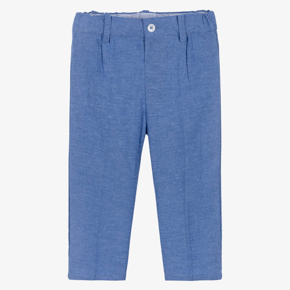 Mayoral-Boys Sky Linen Slacks | Childrensalon Outlet