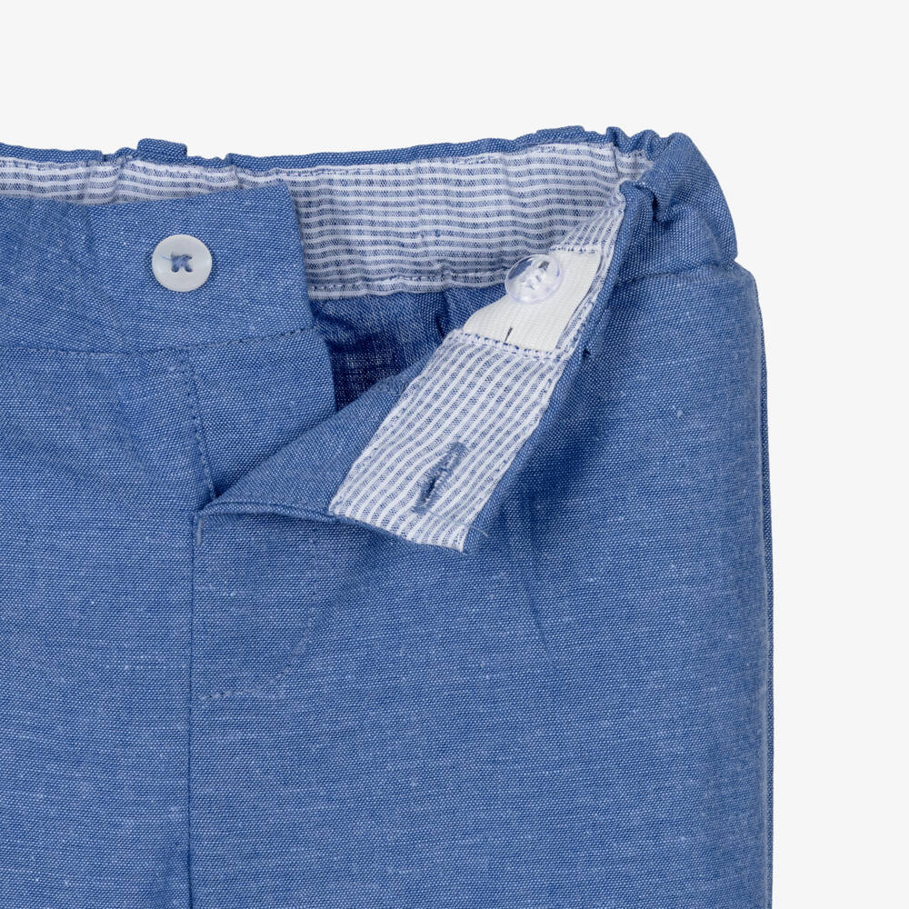 Mayoral-Boys Sky Linen Slacks | Childrensalon Outlet