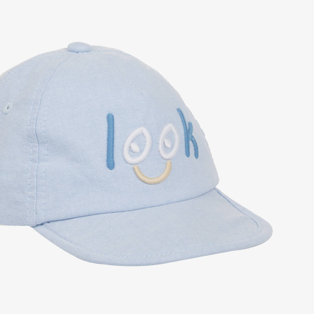 Mayoral-Boys Sky Oxford Cotton Hat | Childrensalon Outlet
