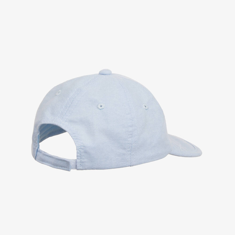 Mayoral-Boys Sky Oxford Cotton Hat | Childrensalon Outlet