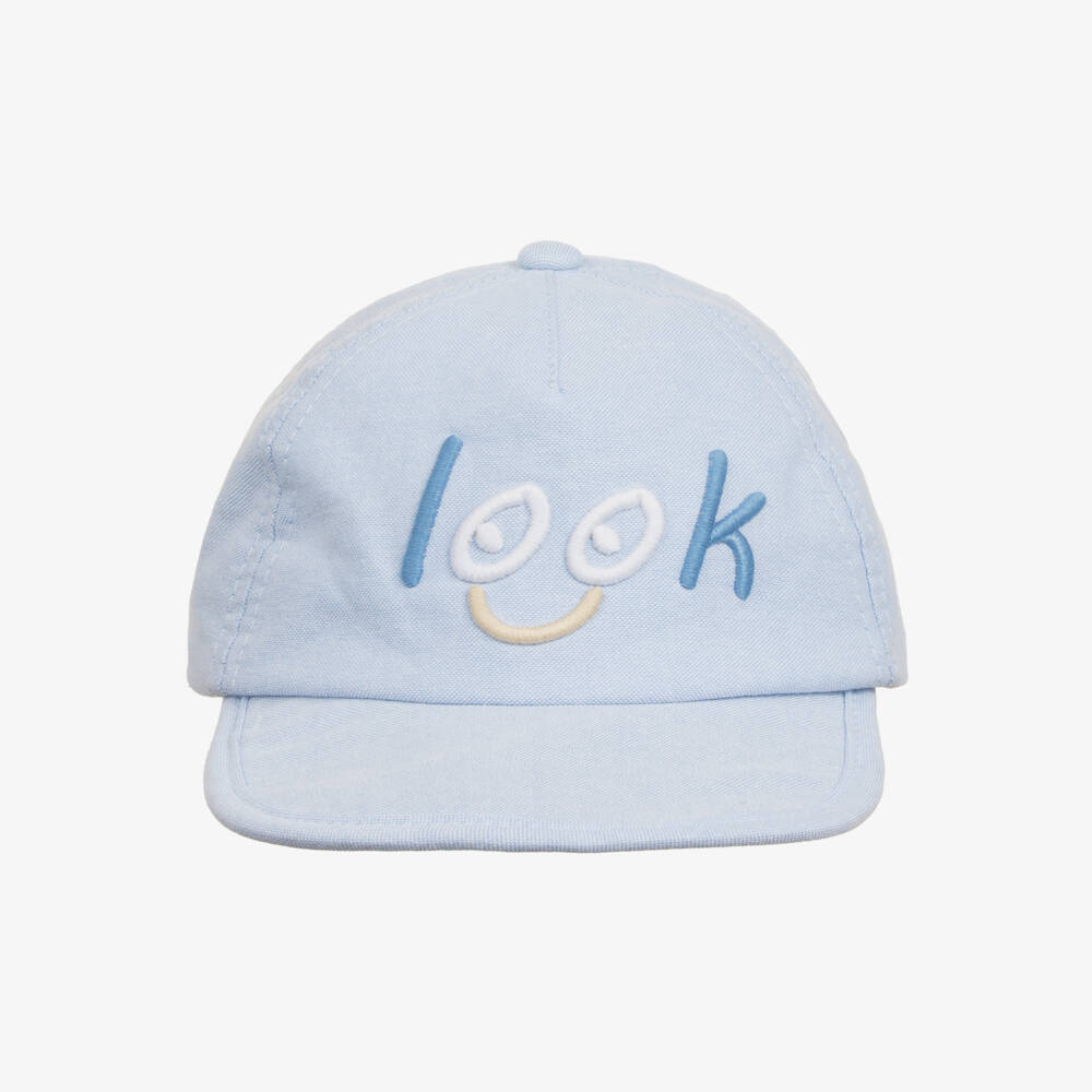 Mayoral-Boys Sky Oxford Cotton Hat | Childrensalon Outlet
