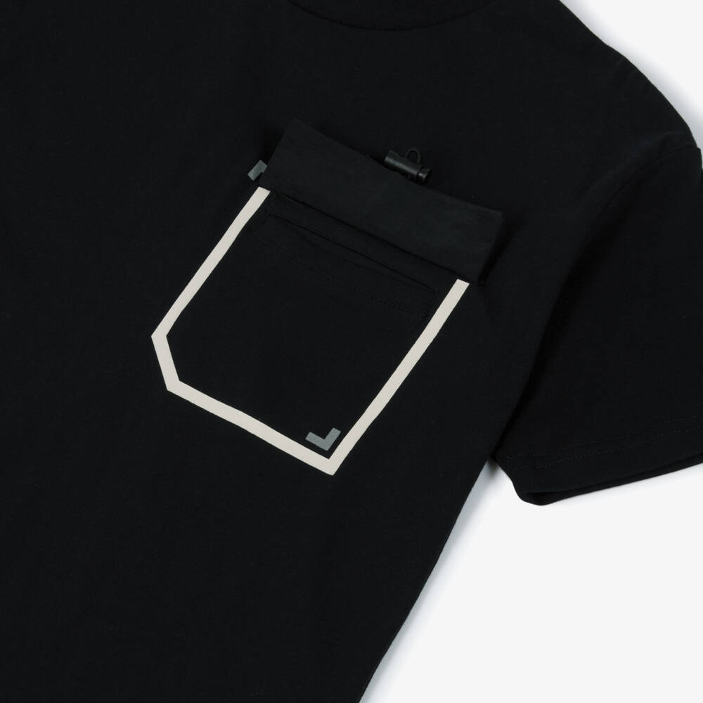 Mayoral Nukutavake-Boys Sleek Black Pocket Tee | Childrensalon Outlet