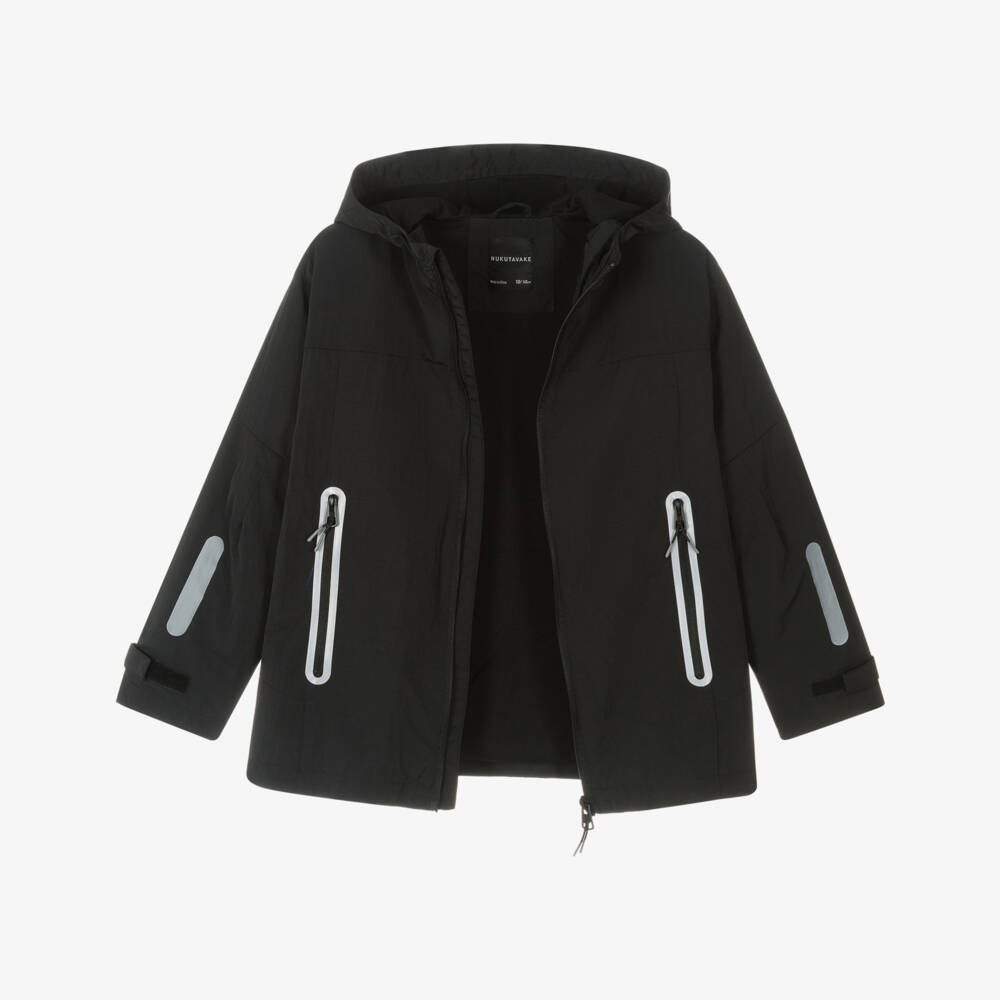 Mayoral Nukutavake-Boys Sleek Black Windproof Coat | Childrensalon Outlet