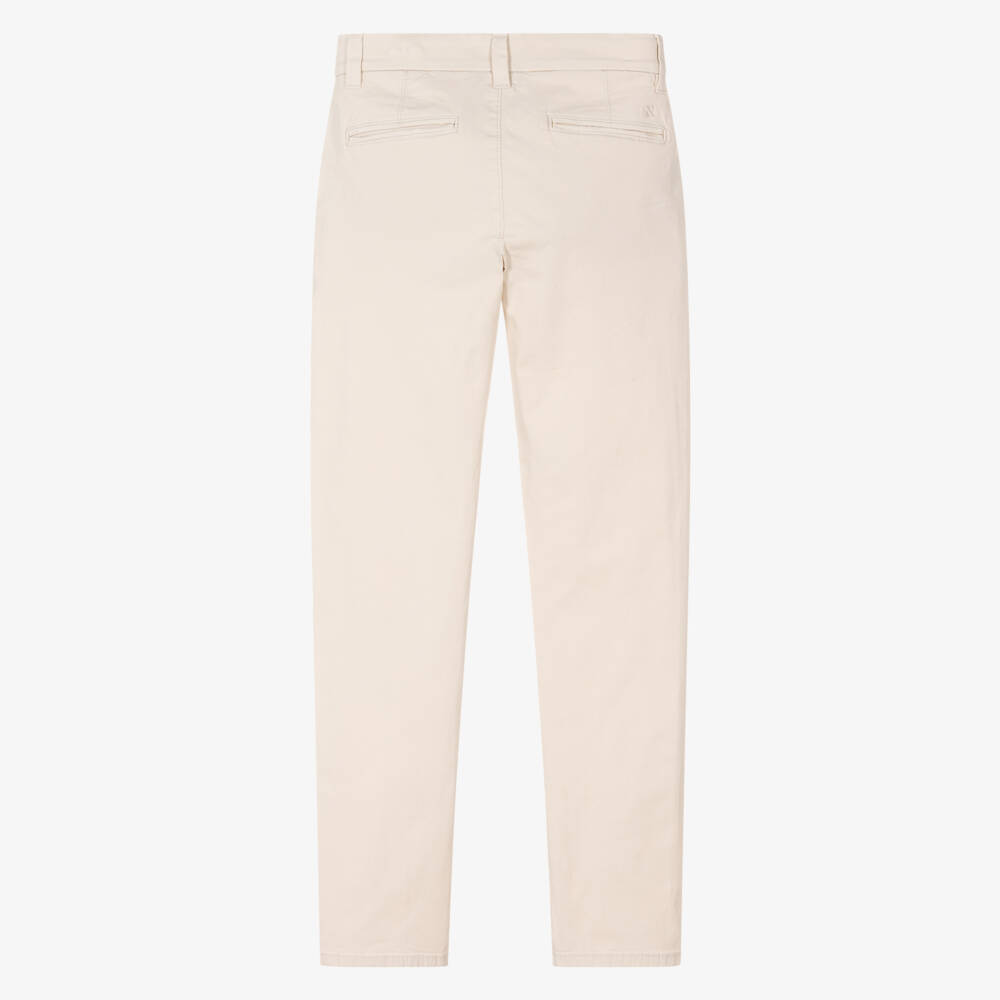 Mayoral Nukutavake-Boys Slim Beige Cotton Trousers | Childrensalon Outlet