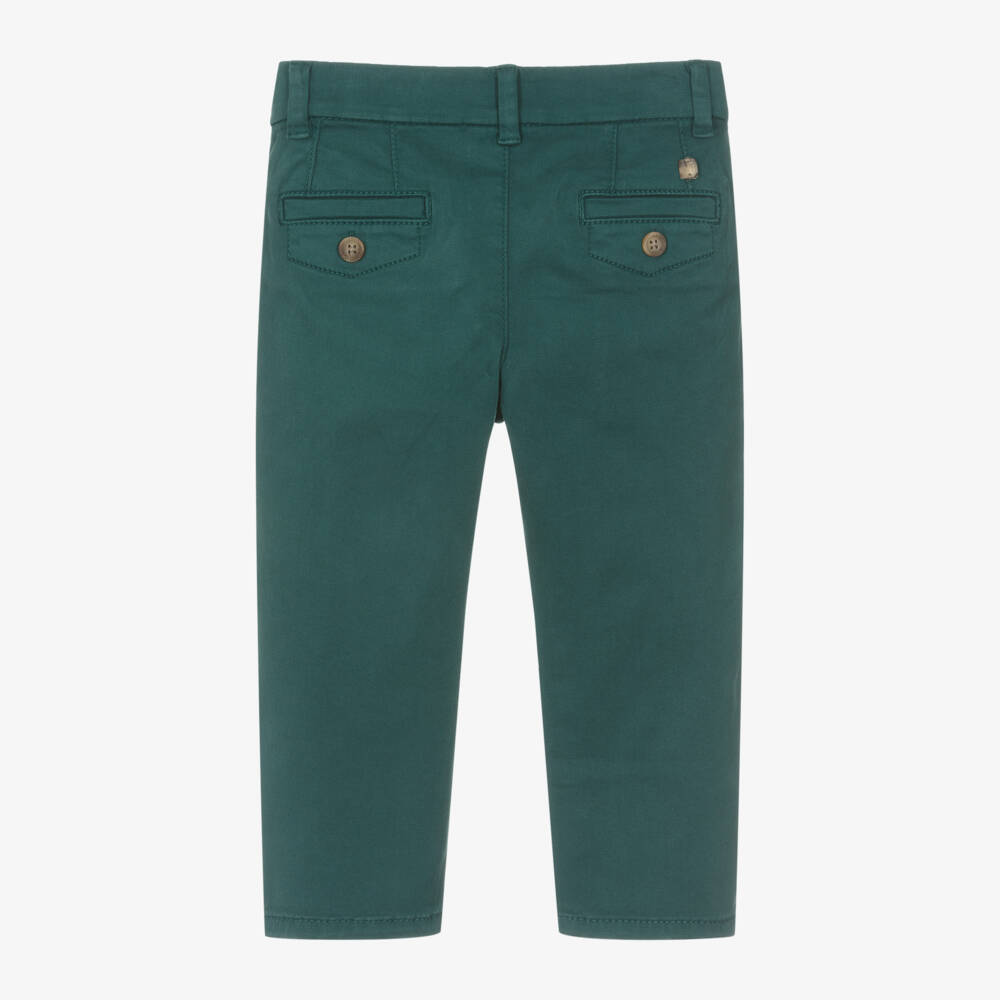 Mayoral-Boys Slim Green Chino Trousers | Childrensalon Outlet
