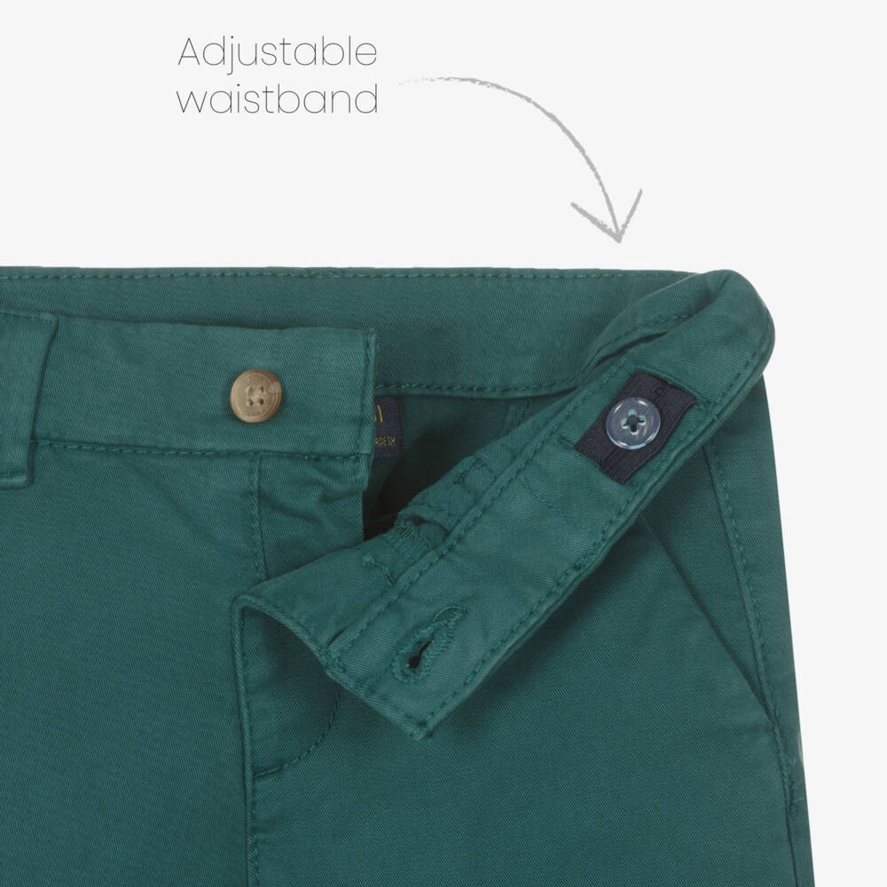 Mayoral-Boys Slim Green Chino Trousers | Childrensalon Outlet