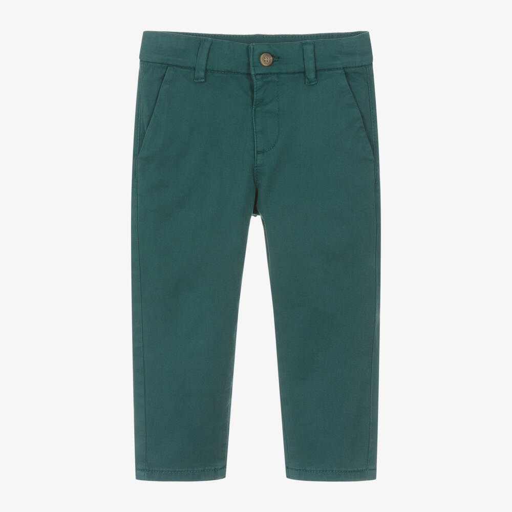 Mayoral-Boys Slim Green Chino Trousers | Childrensalon Outlet