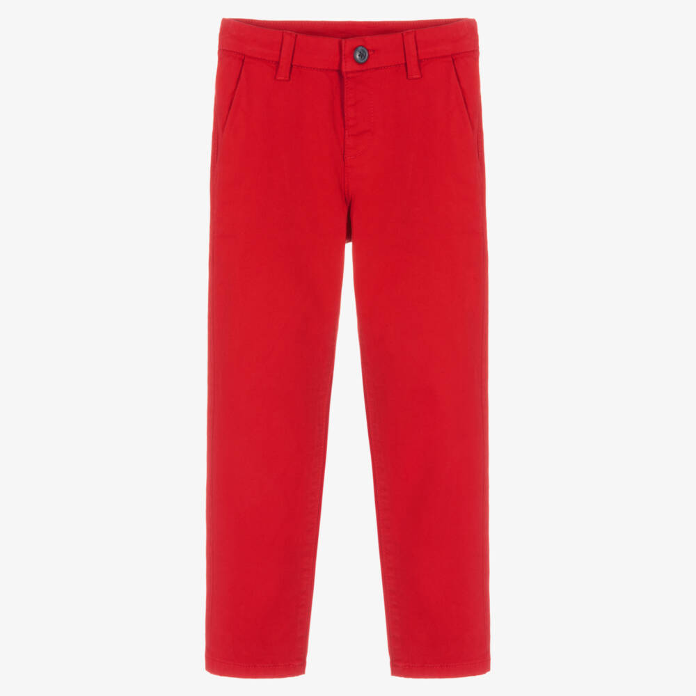 Mayoral-Boys Slim Red Chino Trousers | Childrensalon Outlet