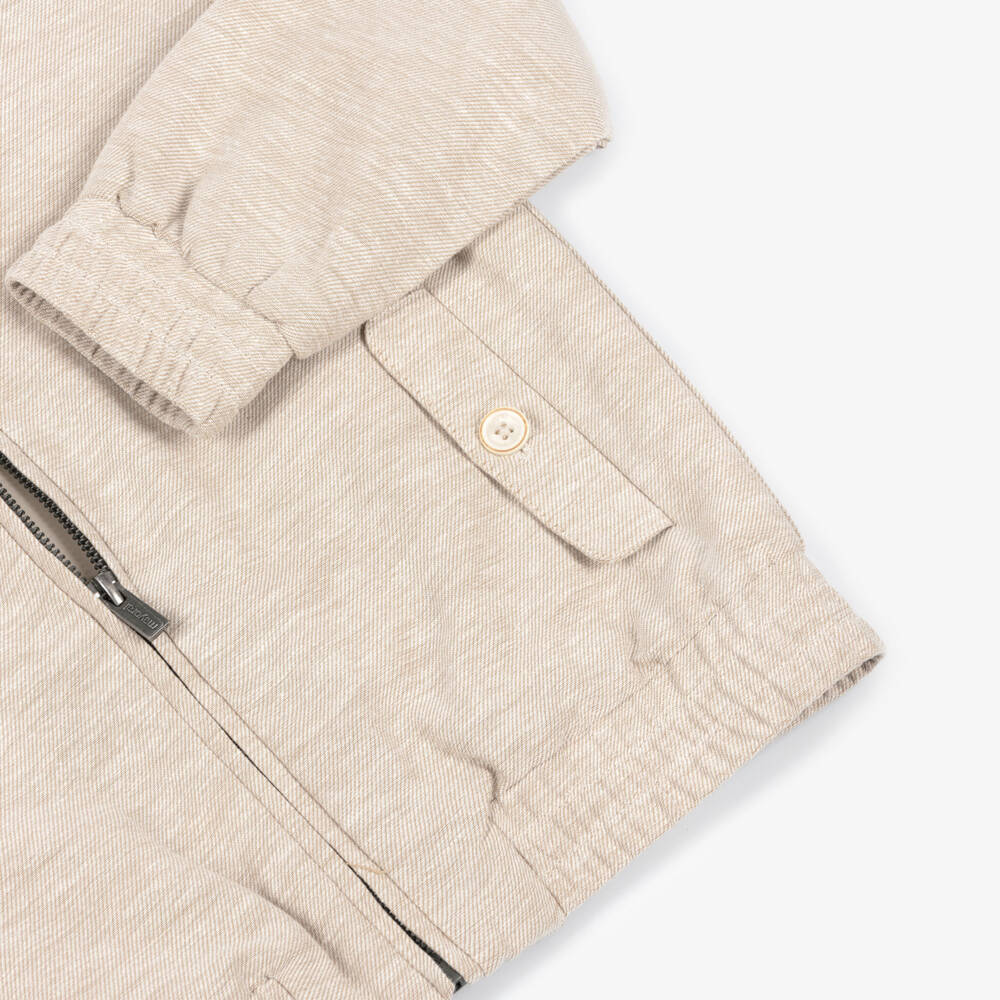 Mayoral-Boys Soft Beige Bomber Jacket | Childrensalon Outlet