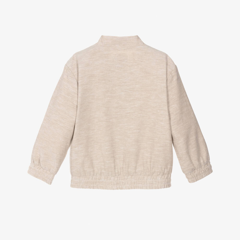 Mayoral-Boys Soft Beige Bomber Jacket | Childrensalon Outlet