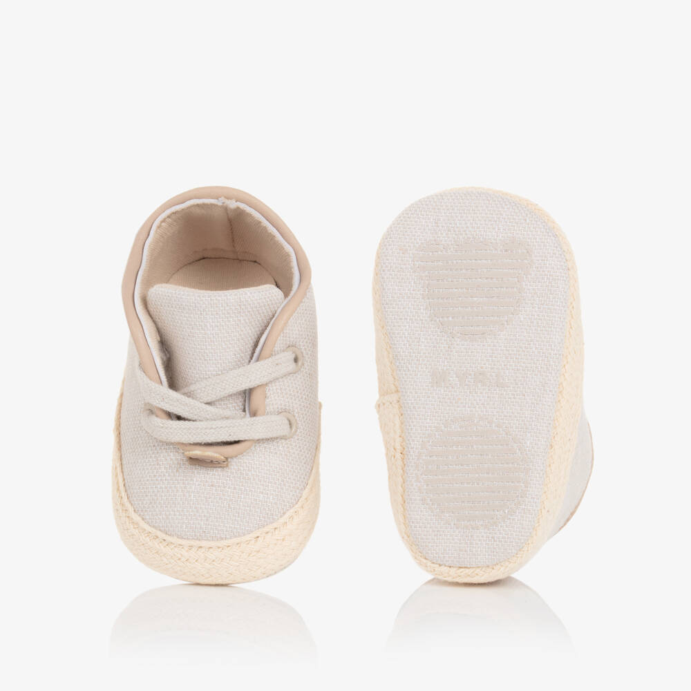 Mayoral Newborn-Boys' Soft Beige Canvas Espadrilles | Childrensalon Outlet