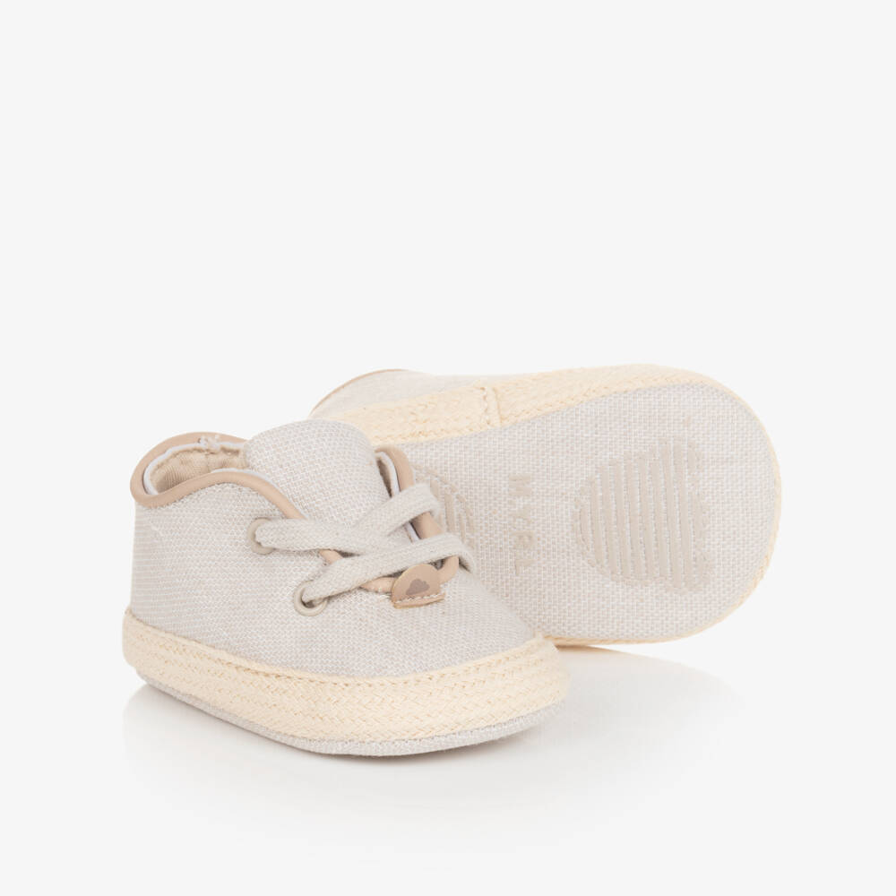 Mayoral Newborn-Boys' Soft Beige Canvas Espadrilles | Childrensalon Outlet