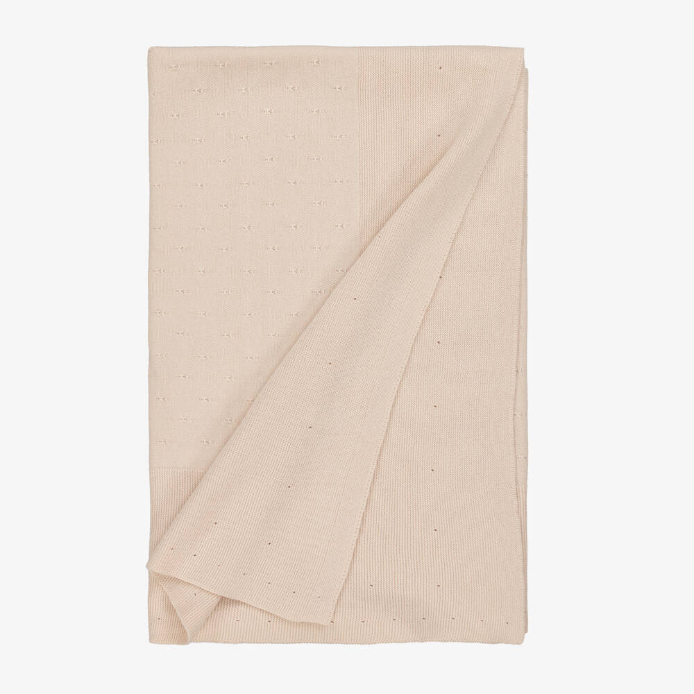 Mayoral Newborn-Boys' Soft Beige Cotton Throw | Childrensalon Outlet