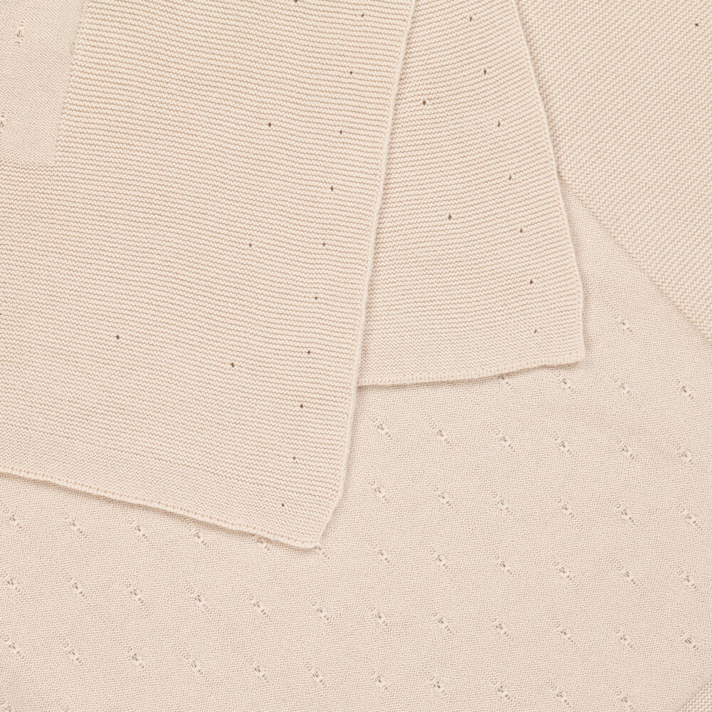 Mayoral Newborn-Boys' Soft Beige Cotton Throw | Childrensalon Outlet