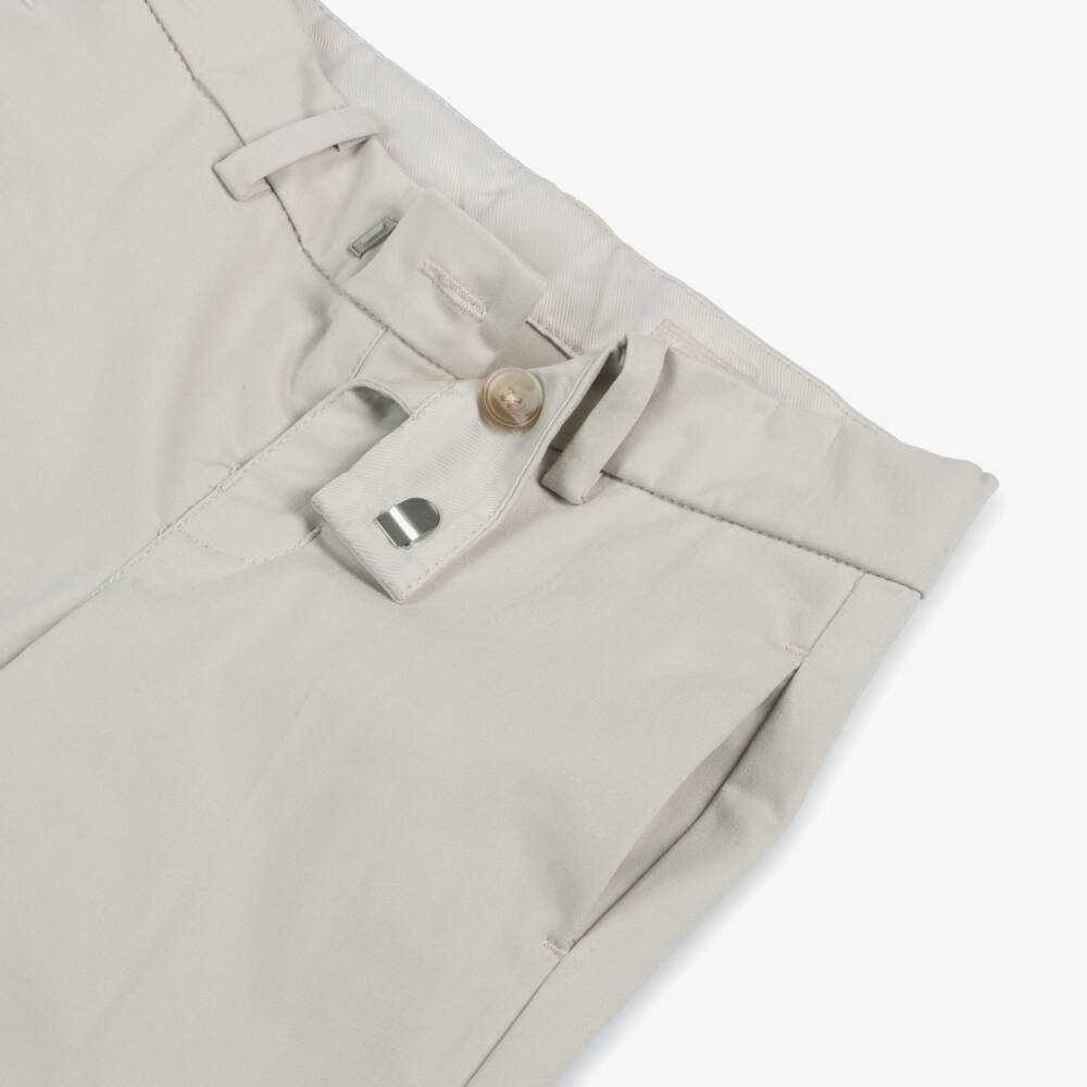 Mayoral-Boys Soft Beige Cotton Twill Trousers | Childrensalon Outlet