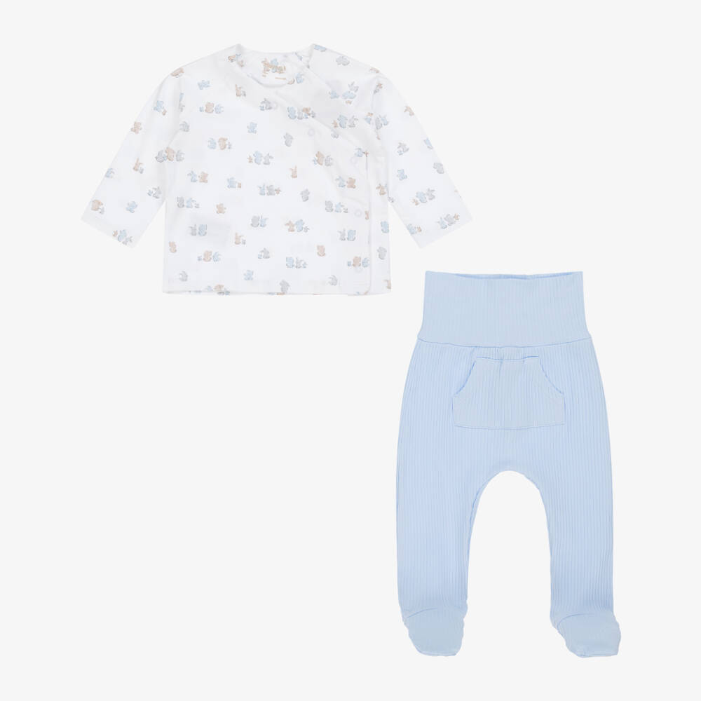 Mayoral Newborn-Boys Soft Blue Babysuit Ensemble | Childrensalon Outlet