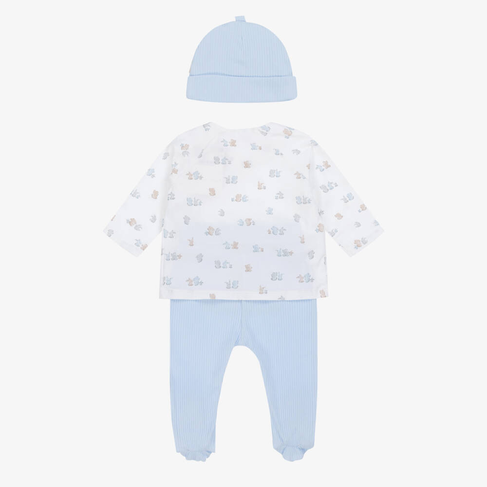 Mayoral Newborn-Boys Soft Blue Babysuit Ensemble | Childrensalon Outlet