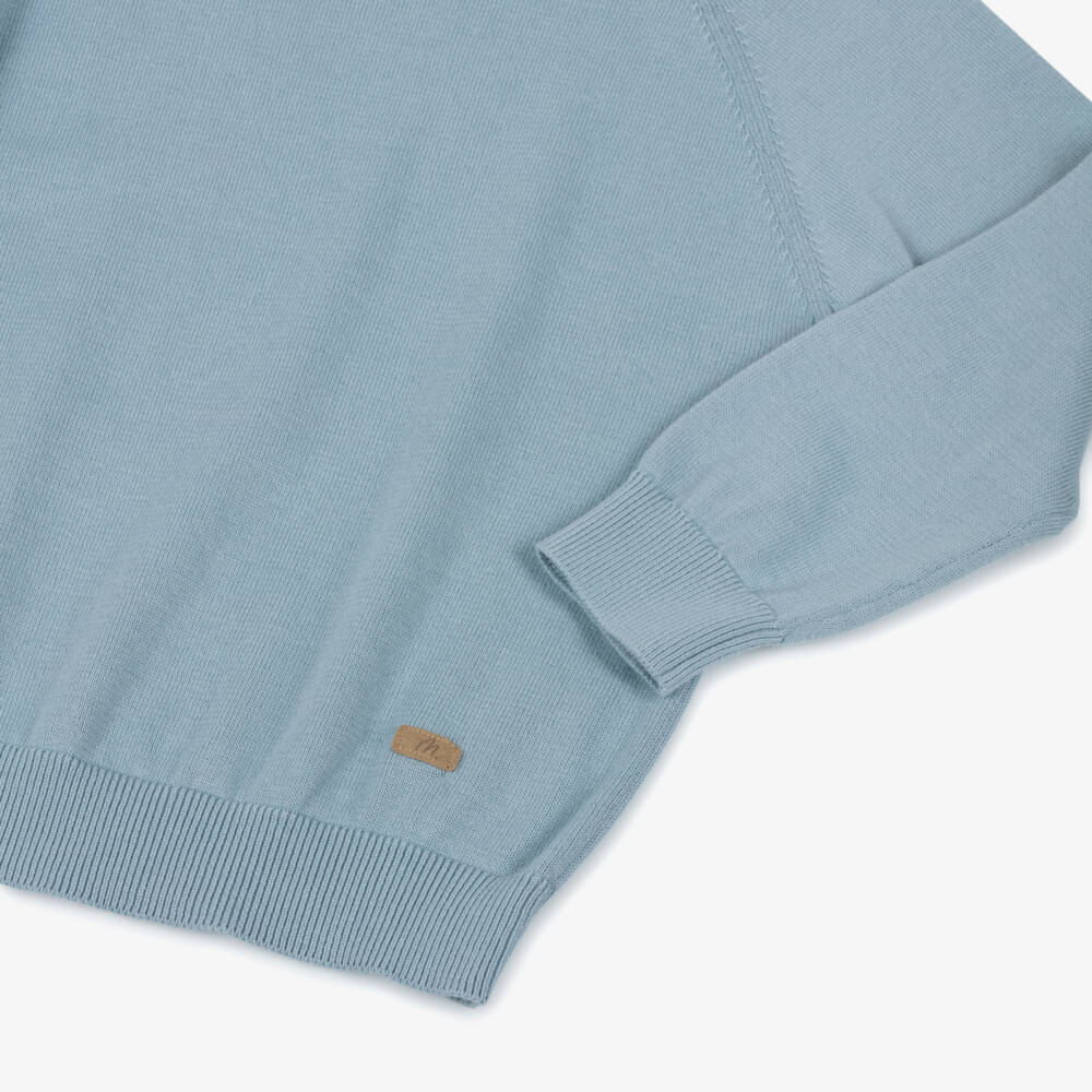 Mayoral-Boys Soft Blue Cotton Pullover | Childrensalon Outlet