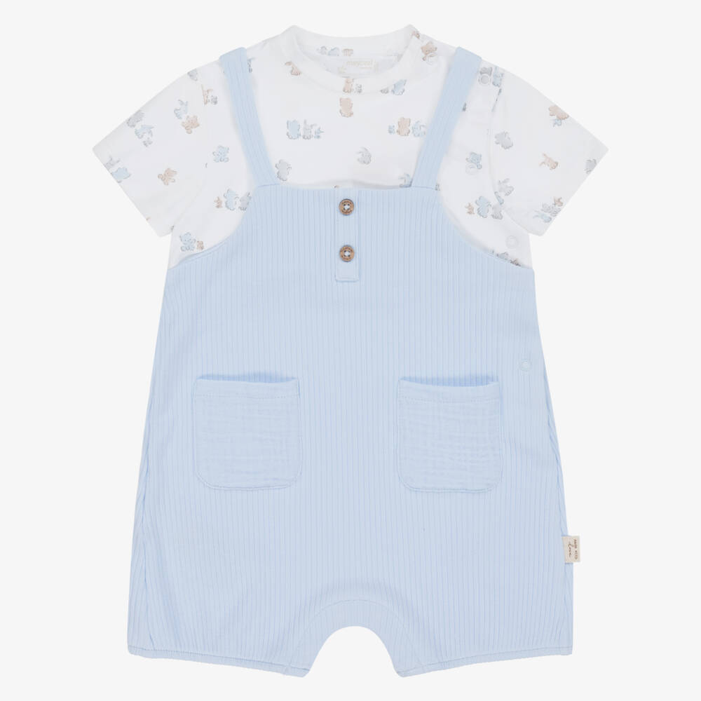 Mayoral Newborn-شورت قطني أزرق ناعم للأولاد | Childrensalon Outlet