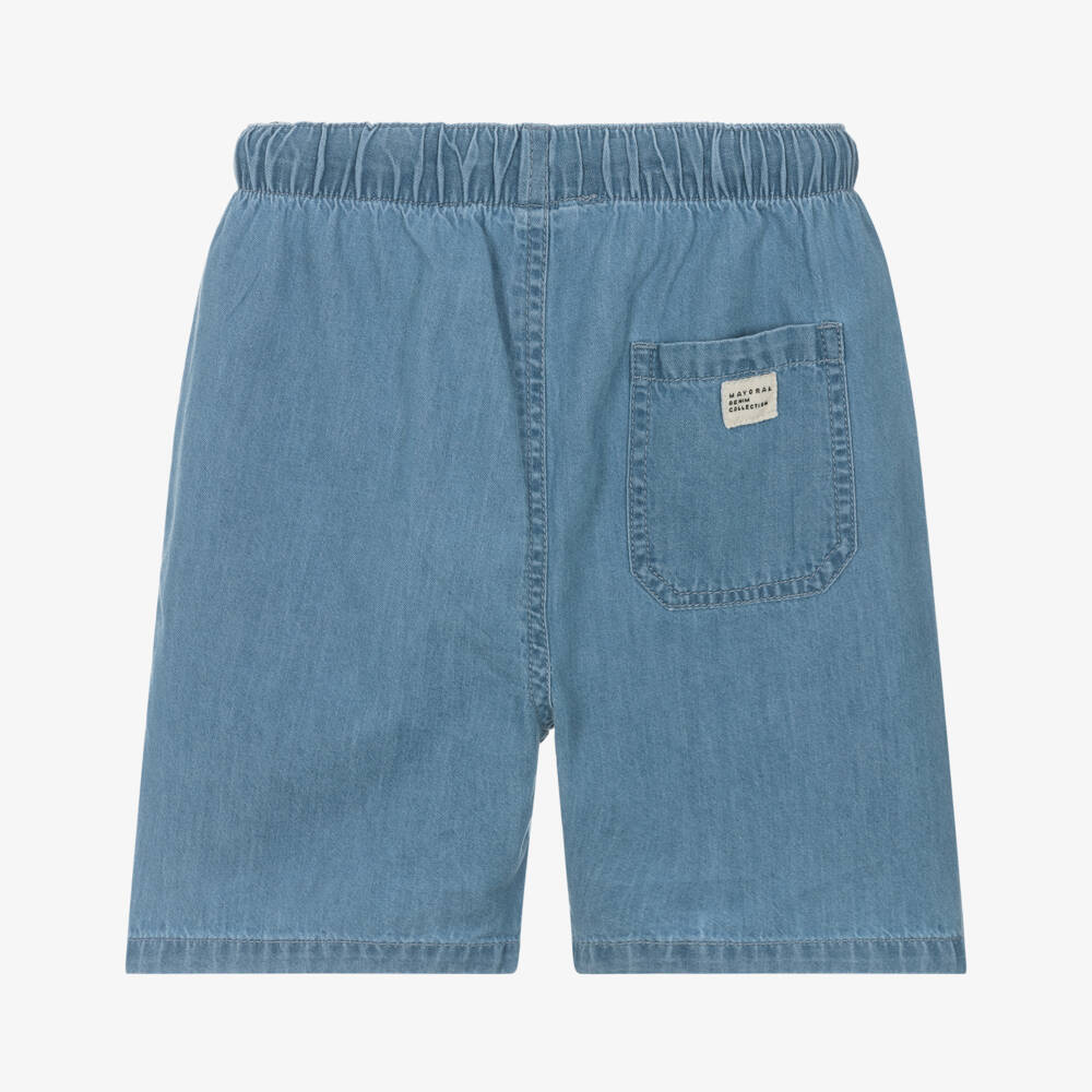 Mayoral-Boys Soft Blue Cotton Shorts | Childrensalon Outlet