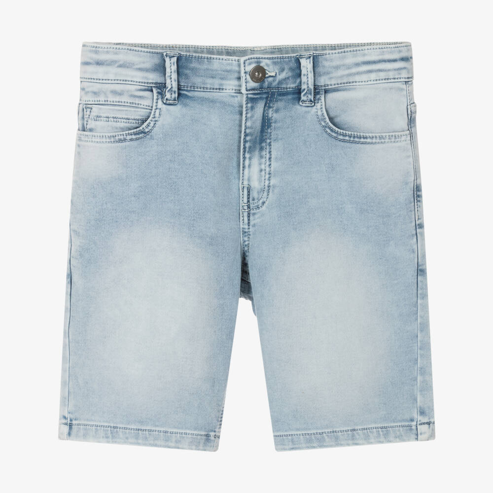 Mayoral Nukutavake-Boys Soft Blue Denim Shorts | Childrensalon Outlet