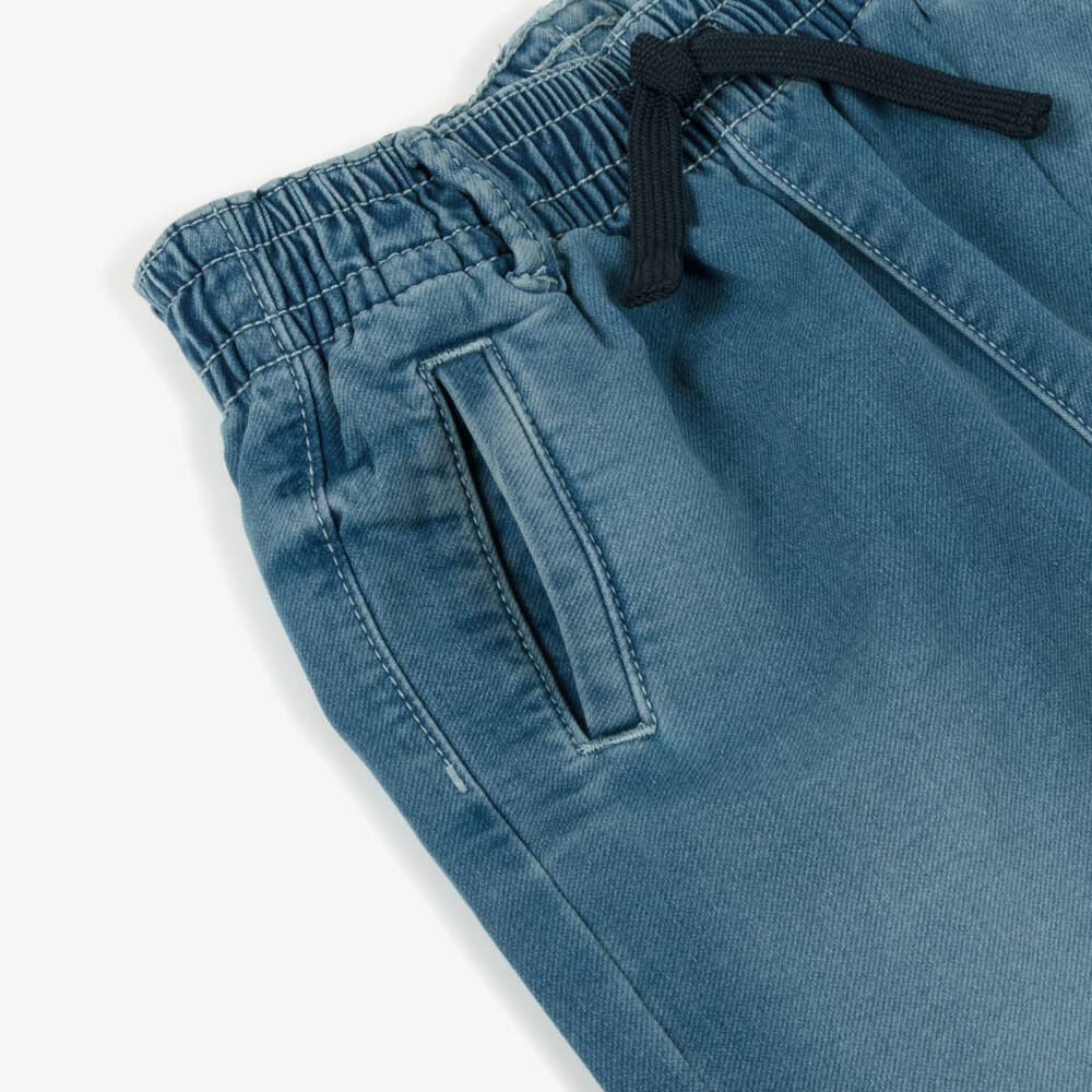 Mayoral-Boys Soft Blue Drawstring Jeans | Childrensalon Outlet