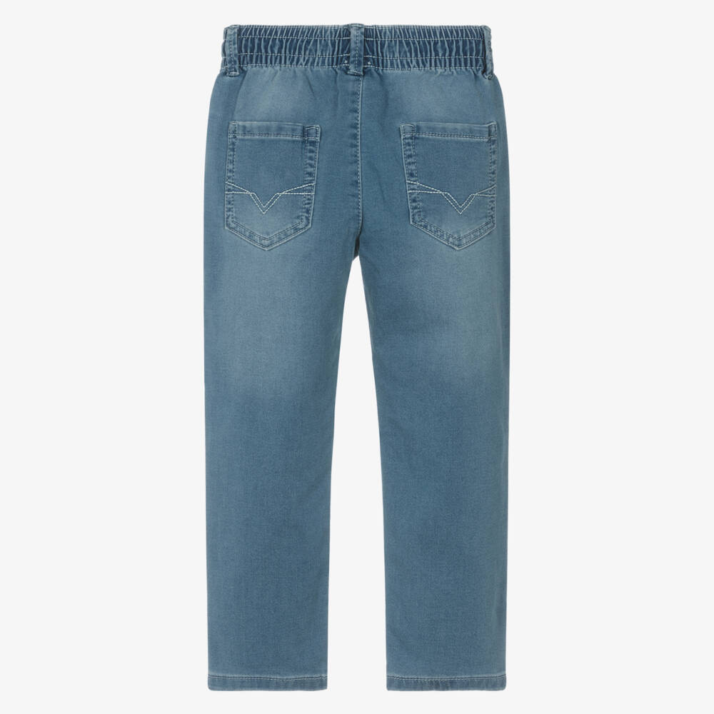 Mayoral-Boys Soft Blue Drawstring Jeans | Childrensalon Outlet